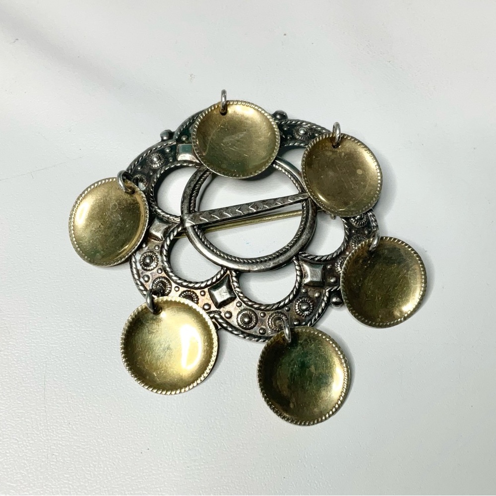 Vintage Norwegian Silver Solje Brooch 830S